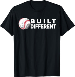 Built Different - Baseball Awsome T-Shirt - T-Shirt | Black
