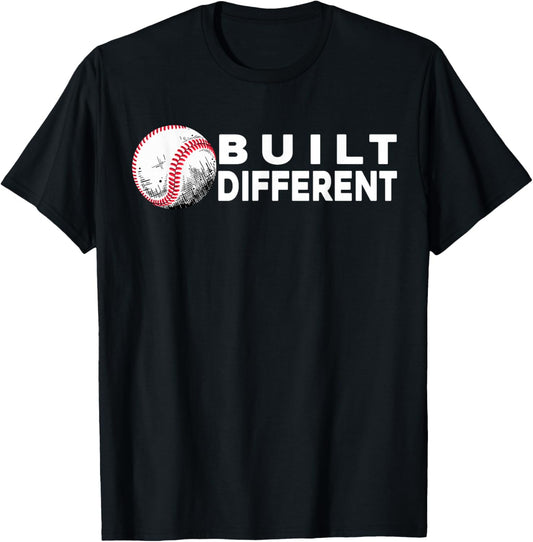 Built Different - Baseball Awsome T-Shirt - T-Shirt | Black