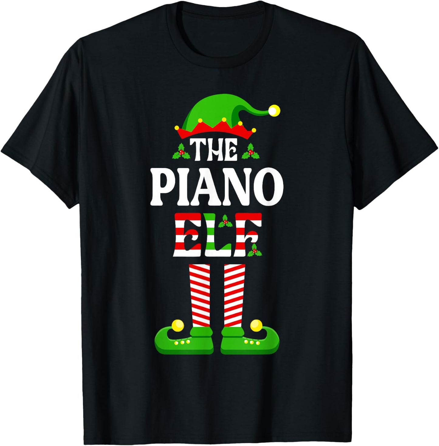 I'm The Piano Elf Shirt Funny Christmas Family Matching T-Shirt - T-Shirt | Black
