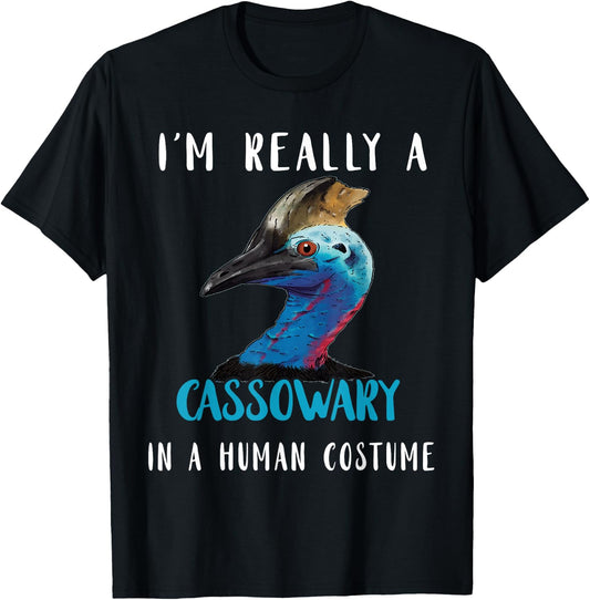 Cassowary In Human Costume Casque Cassowary Lover Birds T-Shirt - T-Shirt | Black