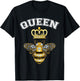 Queen Bee Crown Women Men Girls Honey Hive Beekeeping Bee T-Shirt - T-Shirt | Black