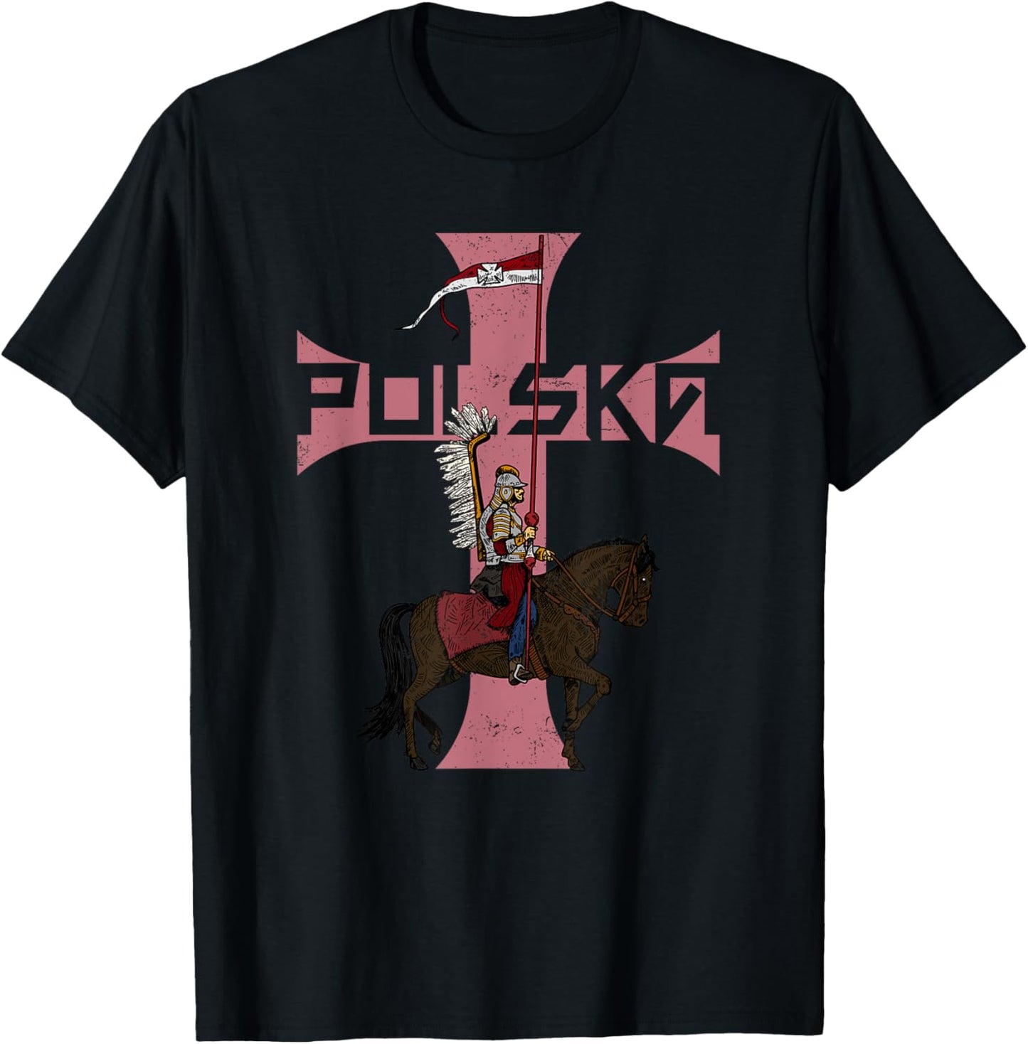Poland husaria Polish winged hussars military Polska Krakow T-Shirt - T-Shirt | Black
