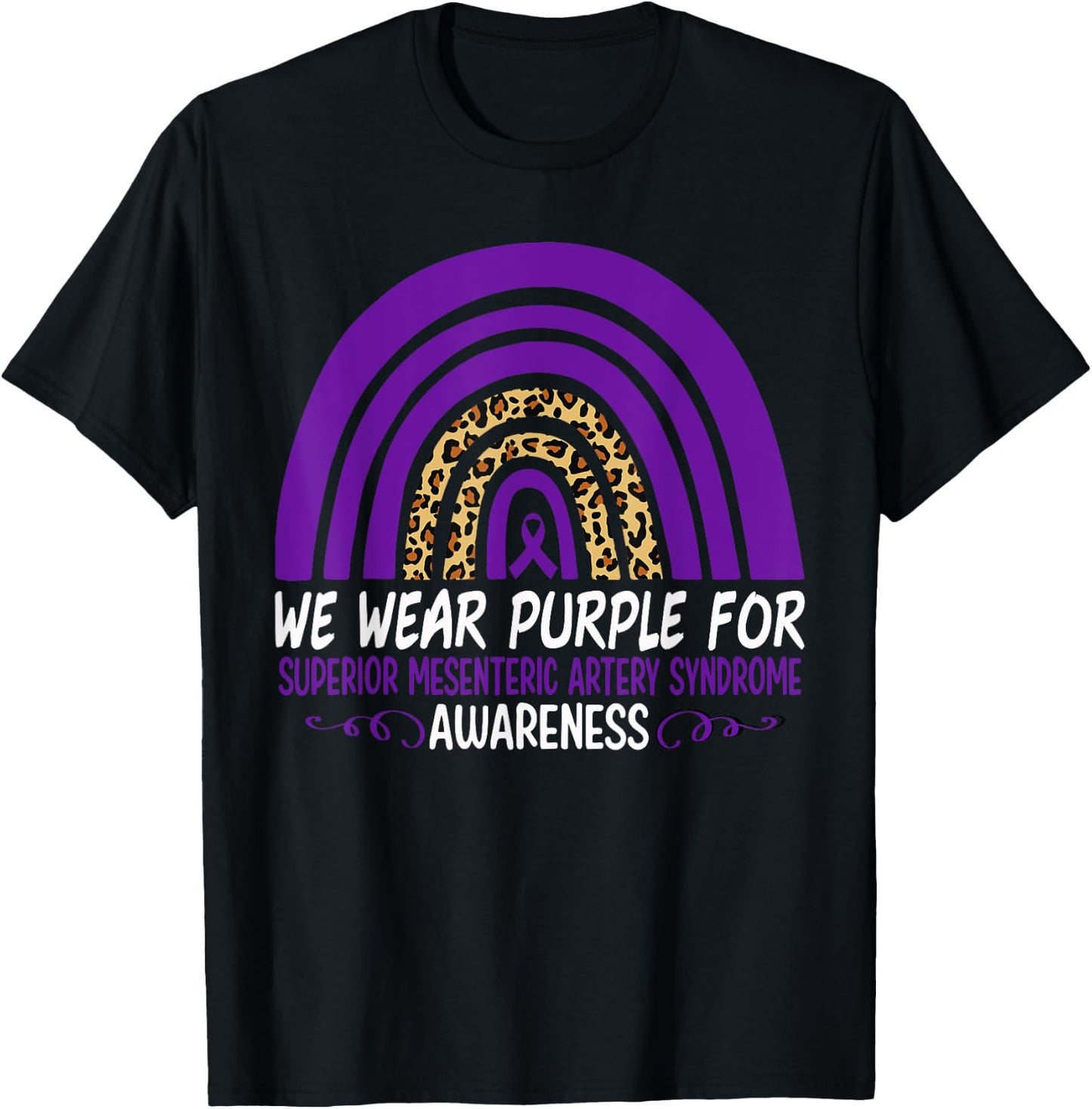 We Wear Purple Superior Mesenteric Artery Syndrome Awareness T-Shirt - T-Shirt | Black