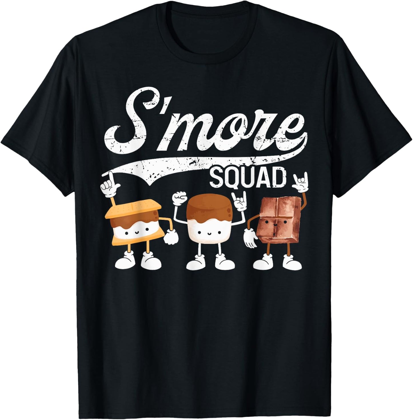 Smore Squad Camping Campfire Chocolate Marshmallow S'Mores T-Shirt - T-Shirt | Black
