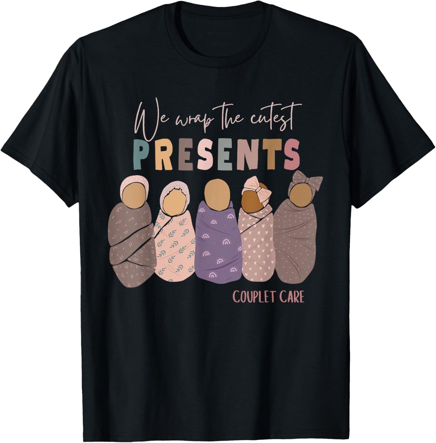 Couplet Care Nurse Christmas T-Shirt - T-Shirt | Black