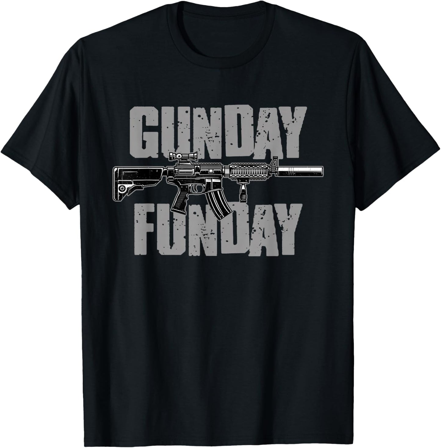 Gunday FUNDAY Funny Shooting Range Day Pro 2A Men T-Shirt - T-Shirt | Black
