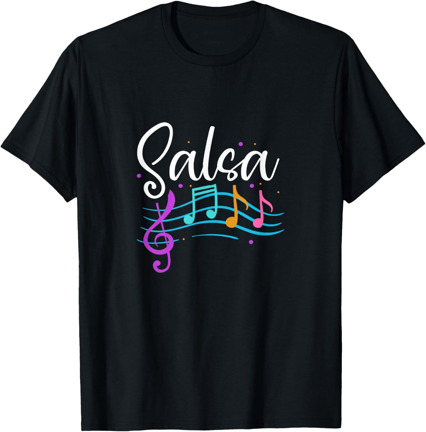 Salsa Musical Notes Latin Music Dance T-Shirt - T-Shirt | Black