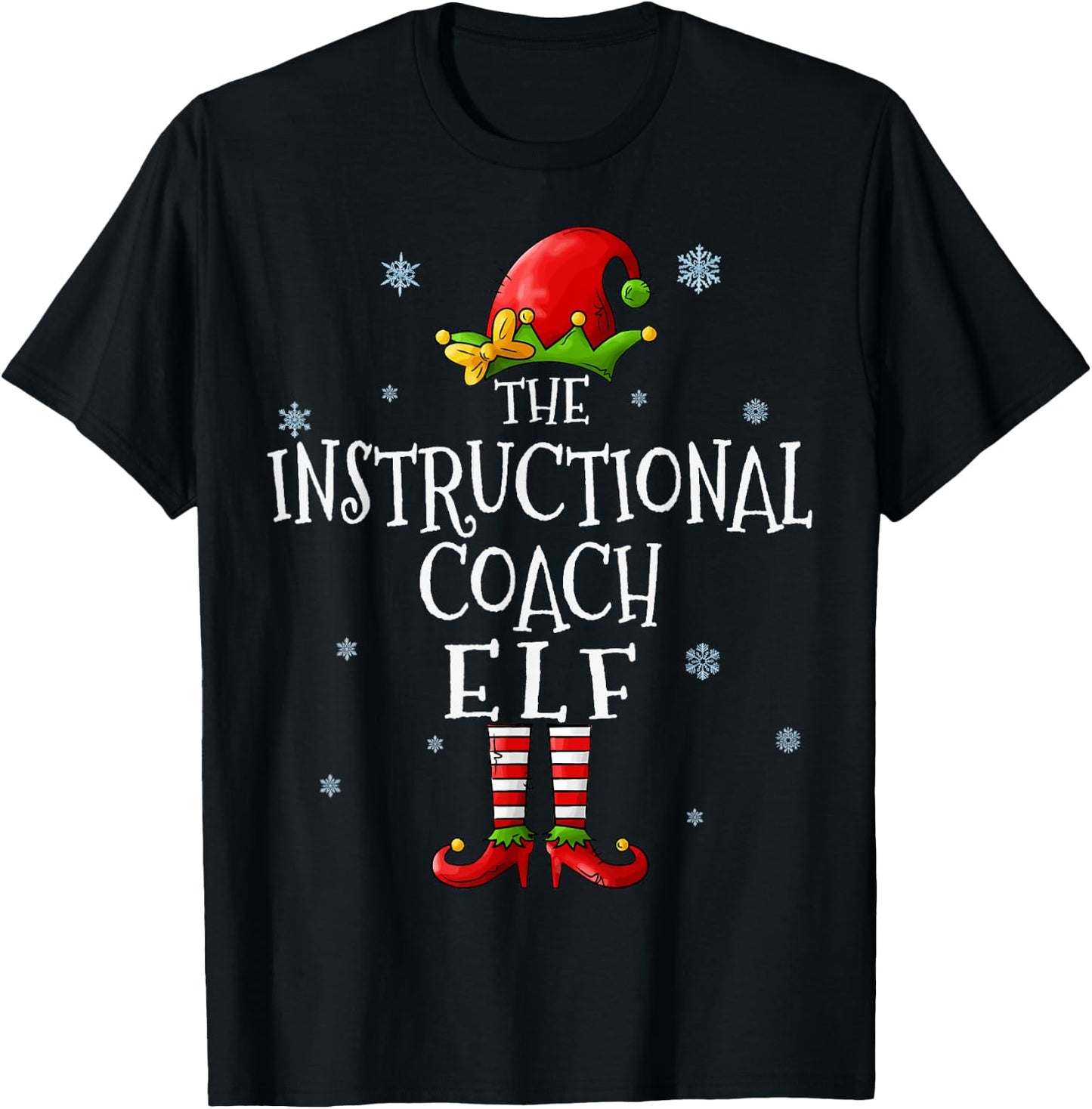 The Instructional Coach Elf Squad Funny Matching Christmas T-Shirt - T-Shirt | Black
