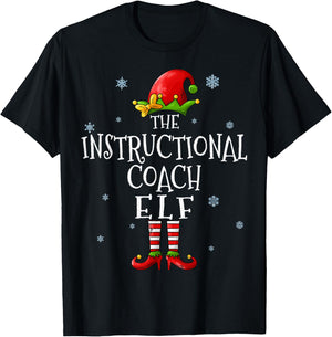 The Instructional Coach Elf Squad Funny Matching Christmas T-Shirt - T-Shirt | Black
