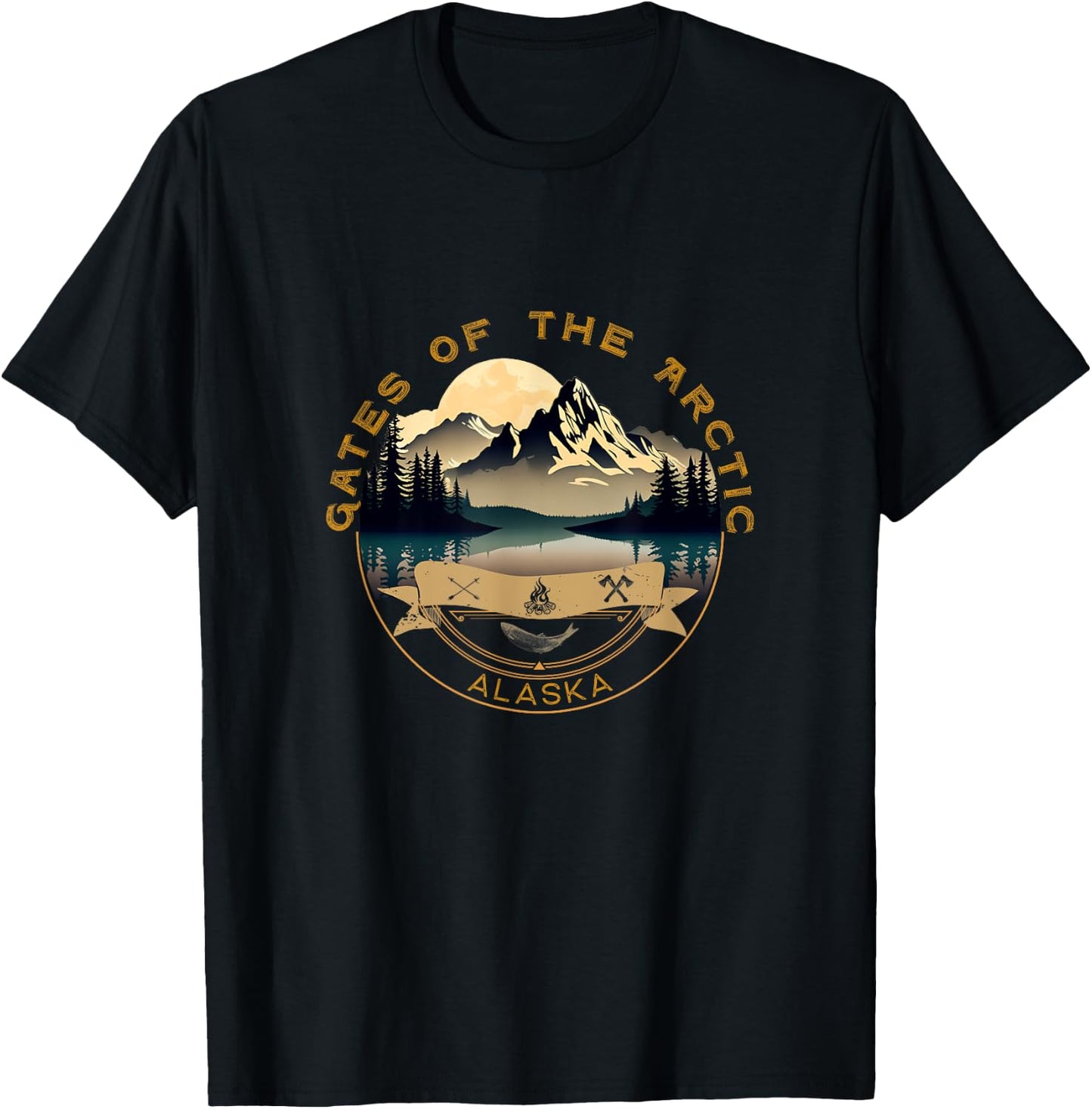 Gates of the Arctic National Park Vacation Apparel -Souvenir T-Shirt - T-Shirt | Black