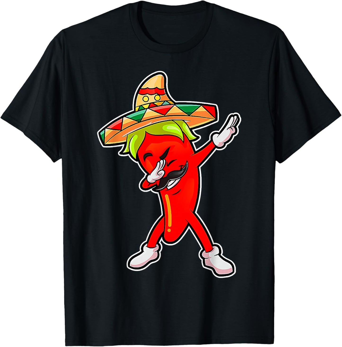 Gift Cute Chili Dabbing Pepper Mexican Hot Jalapeno Dab Gift T-Shirt - T-Shirt | Black