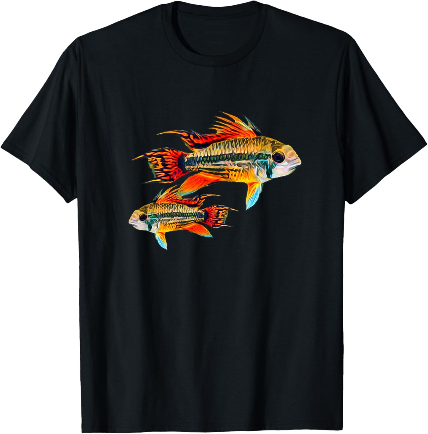 Cockatoo Dwarf Cichlid Apistogramma Cichlids Aquarium T-Shirt - T-Shirt | Black