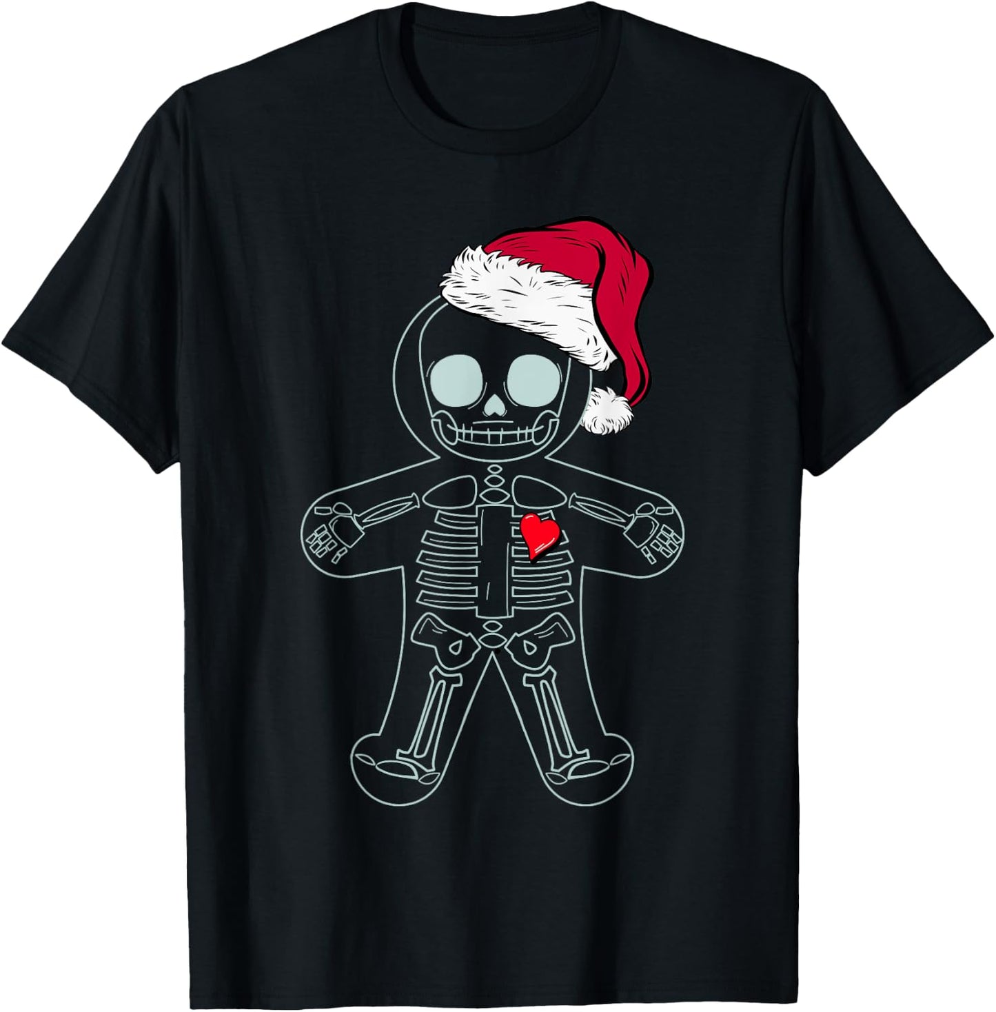 X-Ray Gingerbread Man Skeleton Christmas Nurse Xray Tech T-Shirt - T-Shirt | Black