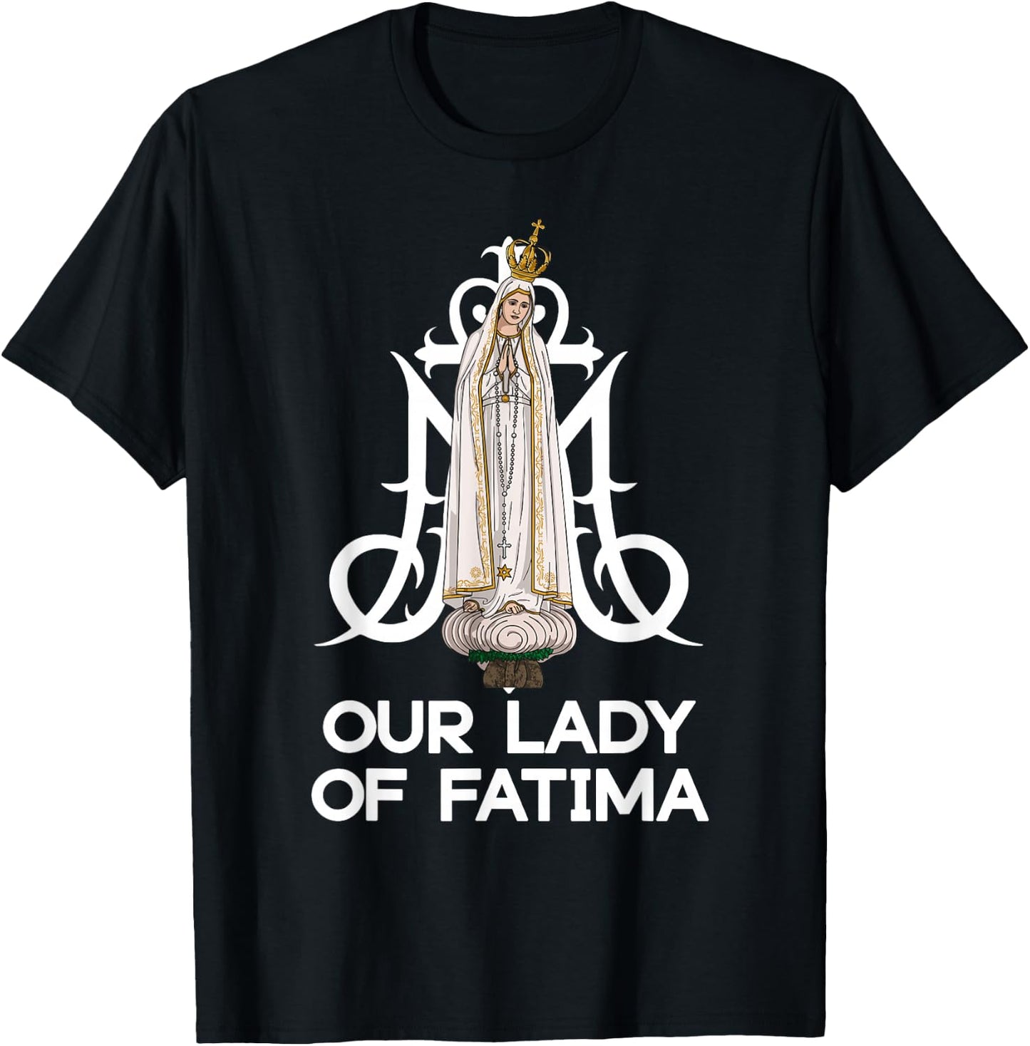 Our Lady of Fatima Marian Catholic T-Shirt - T-Shirt | Black