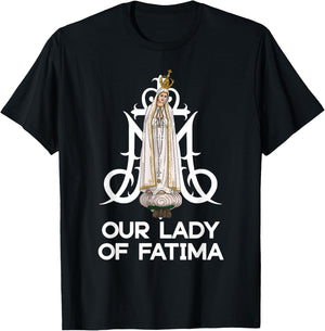 Our Lady of Fatima Marian Catholic T-Shirt - T-Shirt | Black