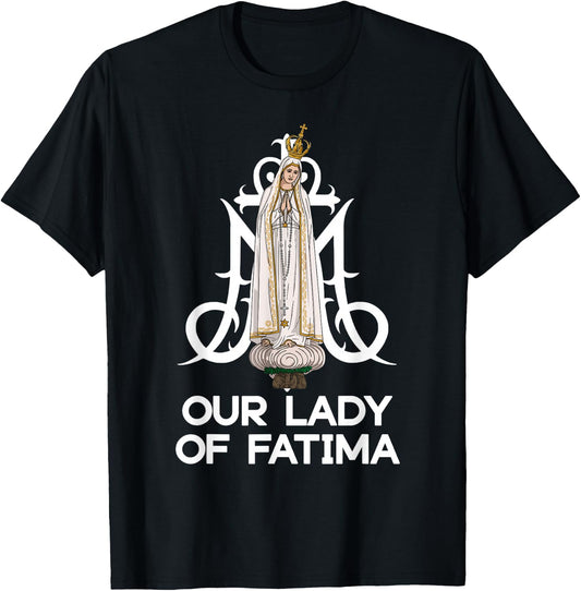 Our Lady of Fatima Marian Catholic T-Shirt - T-Shirt | Black