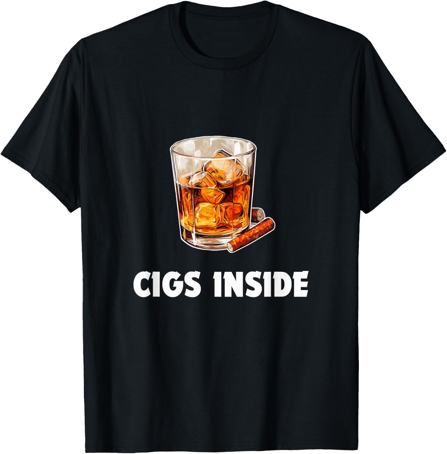 Cigs Inside Cigarette Funny College Frat Drinking Graphic T-Shirt - T-Shirt | Black
