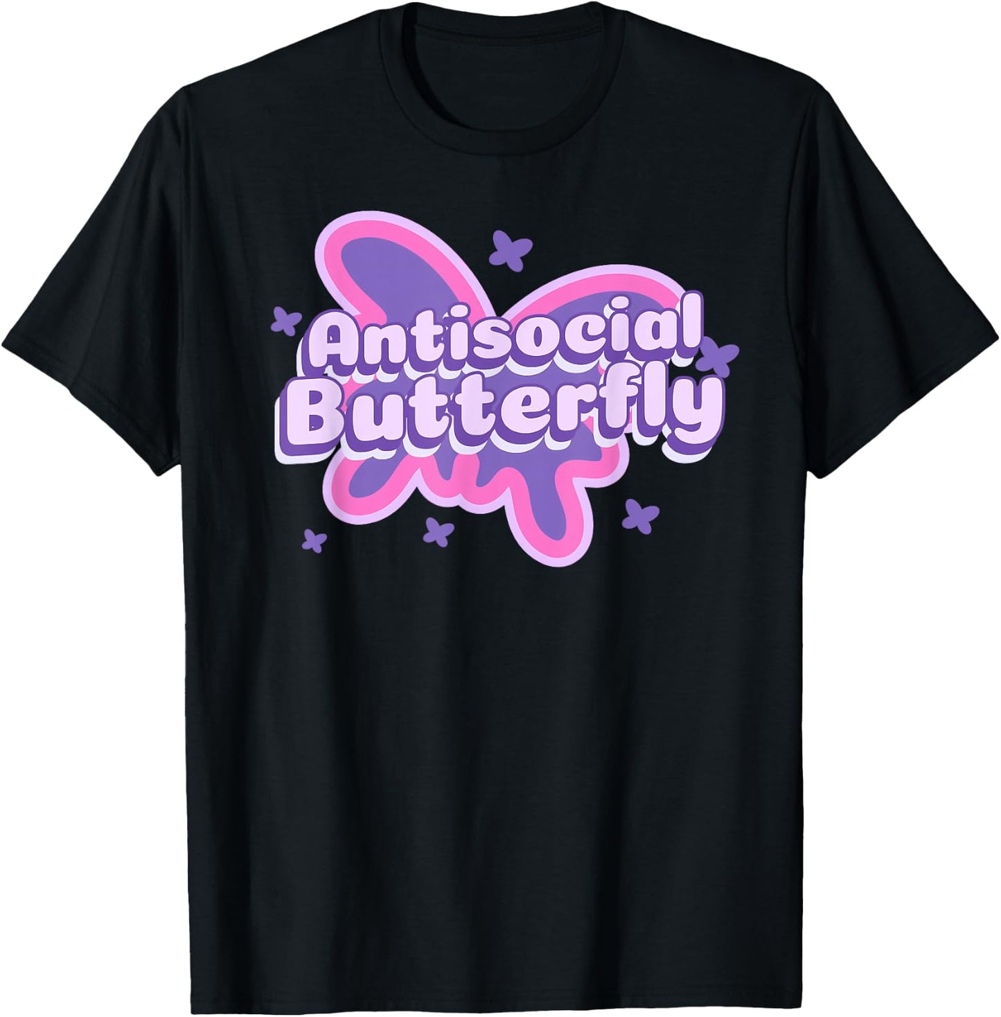 Antisocial Butterfly Funny Social Anxiety Introvert Women T-Shirt - T-Shirt | Black
