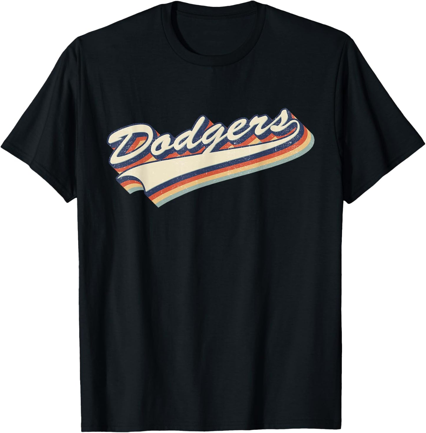 Vintage Dodgers Name Retro Style 70s 80s 90s Gift Men Women T-Shirt - T-Shirt | Black