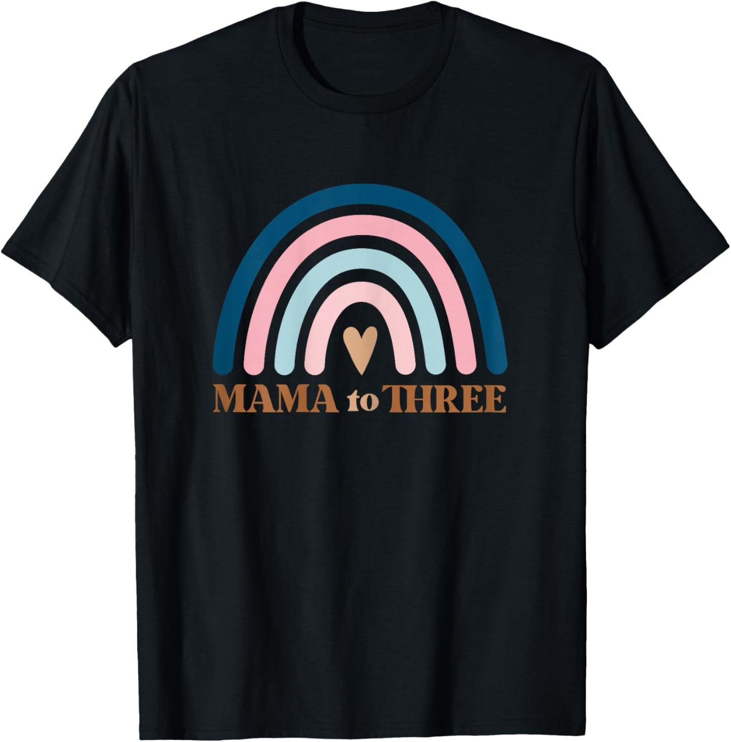 Mom of Three, Third Baby Announcement, Mothers Day Gift T-Shirt - T-Shirt | Black