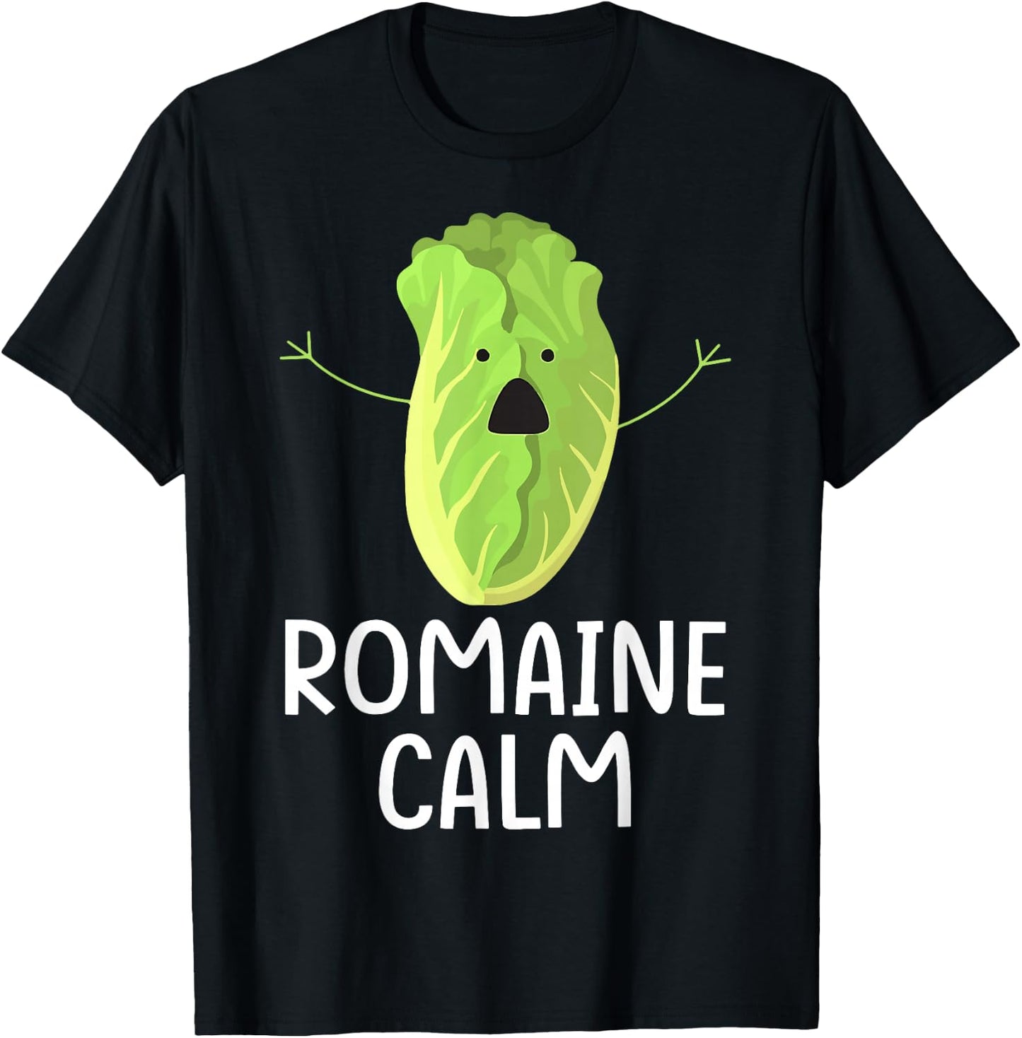 Funny Lettuce Vegetable Gardening Pun Romaine Calm Gardener T-Shirt - T-Shirt | Black
