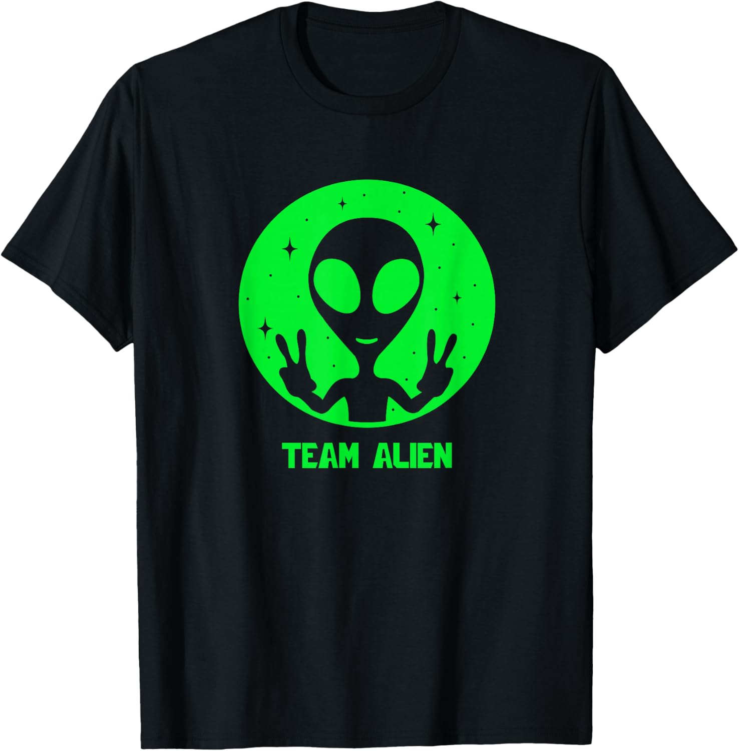Alien Lover Men Women Kids UFO Abduction Team Alien T-Shirt - T-Shirt | Black