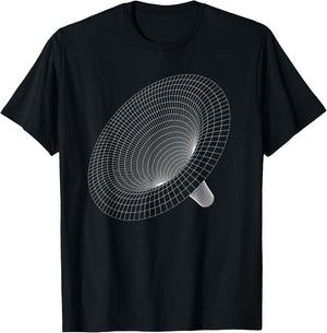 Black Hole Physics Wireframe Space Universe Physics Science T-Shirt - T-Shirt | Black