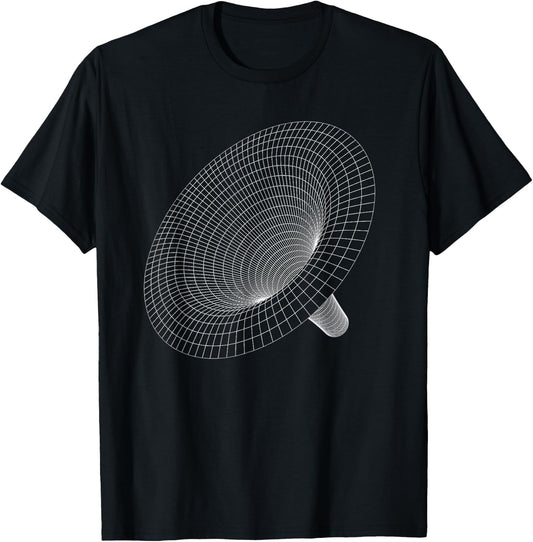 Black Hole Physics Wireframe Space Universe Physics Science T-Shirt - T-Shirt | Black