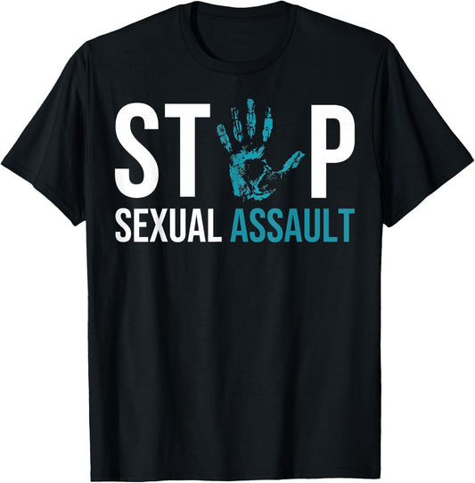 Stop Sexual Assault Awareness Survivor Gift Design T-Shirt - T-Shirt | Black