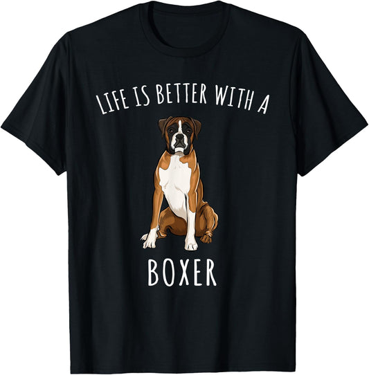 Life Is Better With A Dog Deutscher Boxer Women T-Shirt - T-Shirt | Black