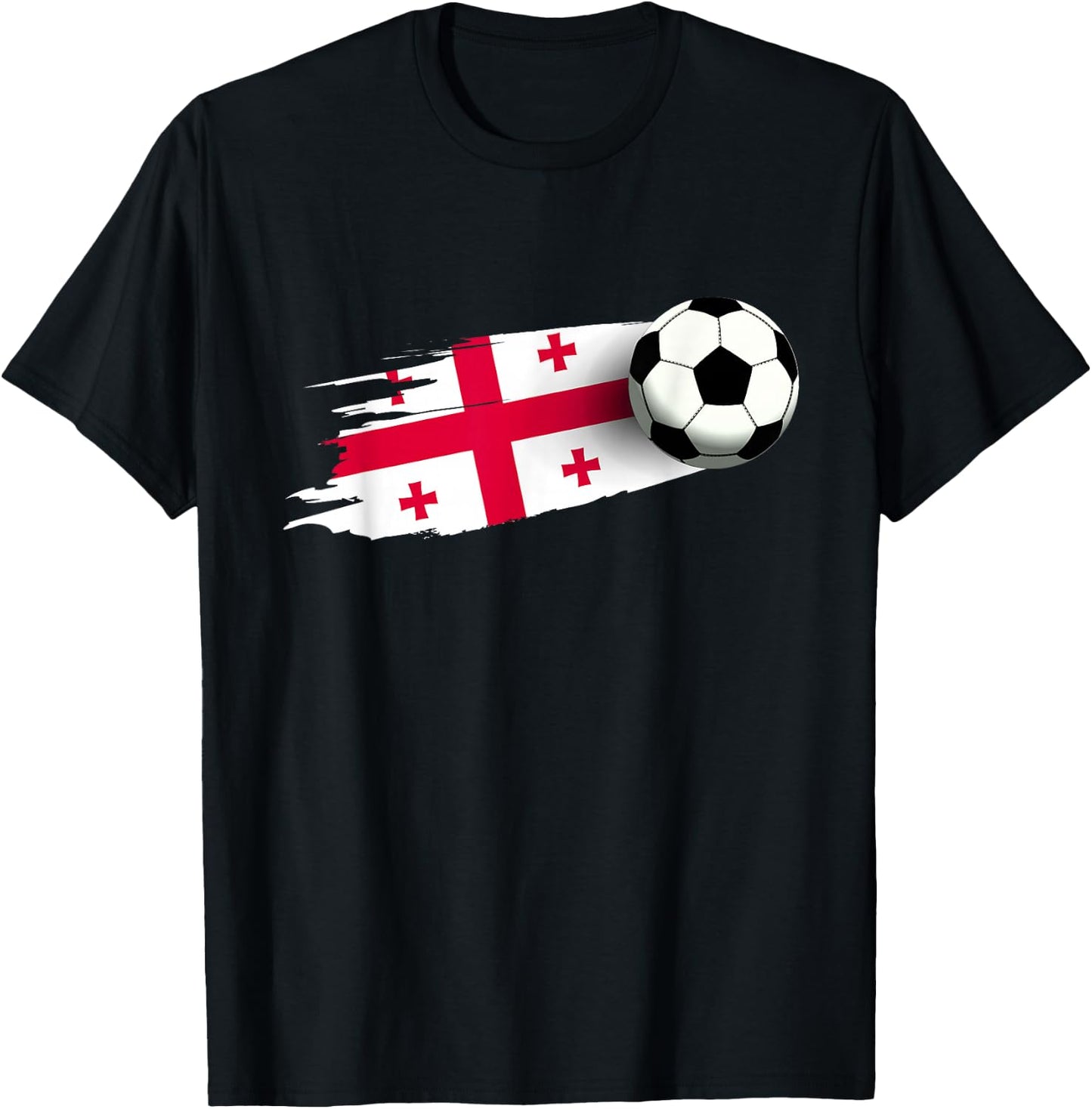 Georgia Flag Jersey Georgian Soccer Team Georgian T-Shirt - T-Shirt | Black