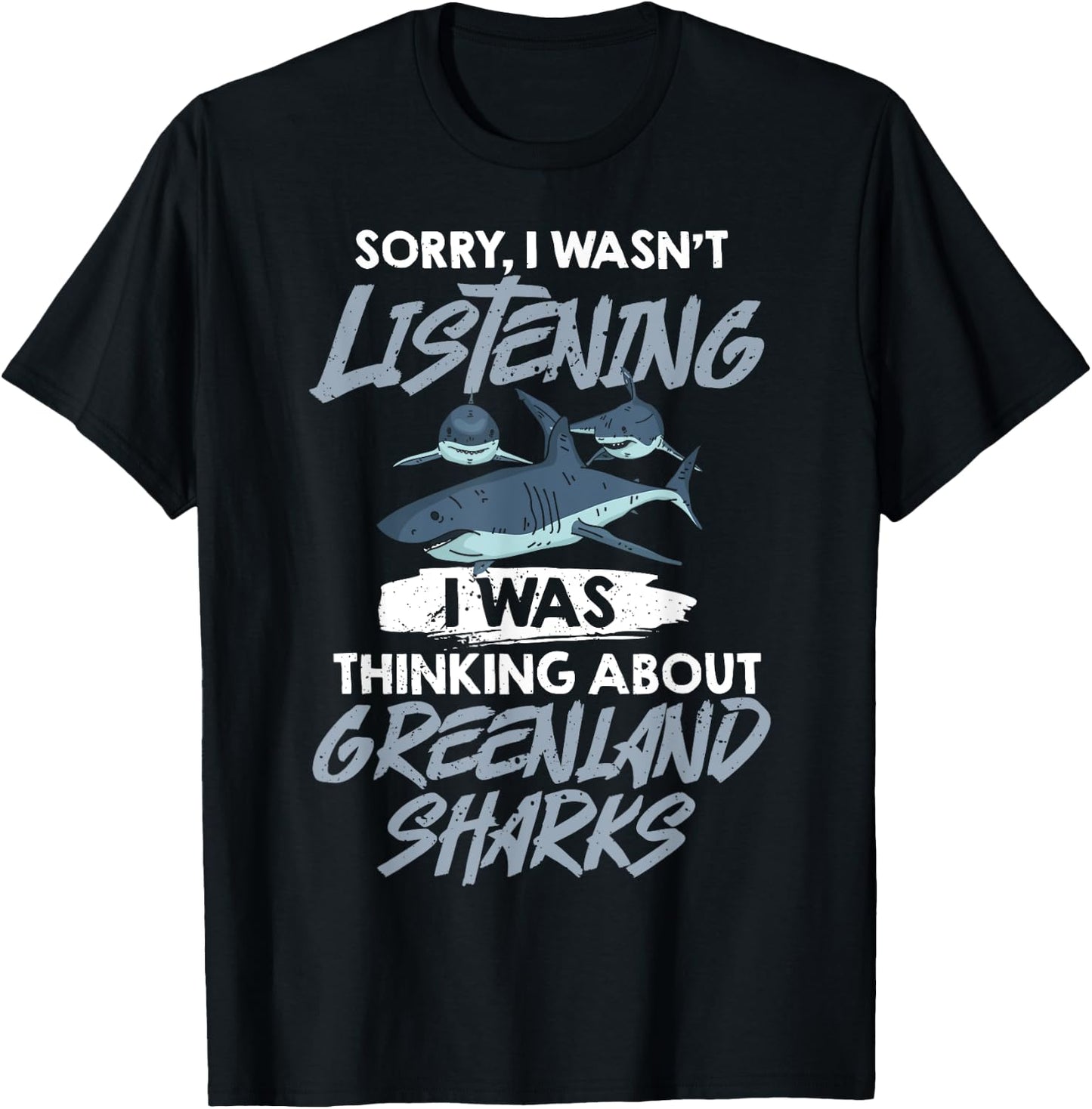 Greenland Shark Animal Tooth Funny Ocean T-Shirt - T-Shirt | Black