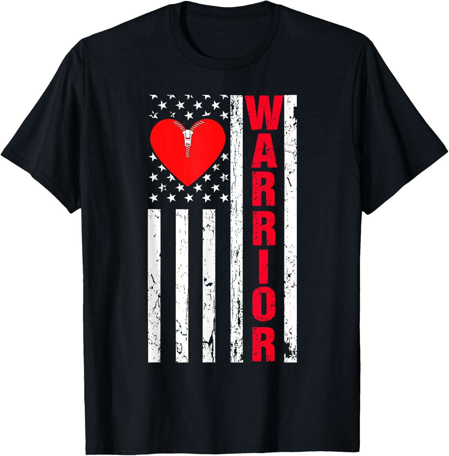 Open Heart Surgery Recovery Survivor Heart Warrior Men Women T-Shirt - T-Shirt | Black
