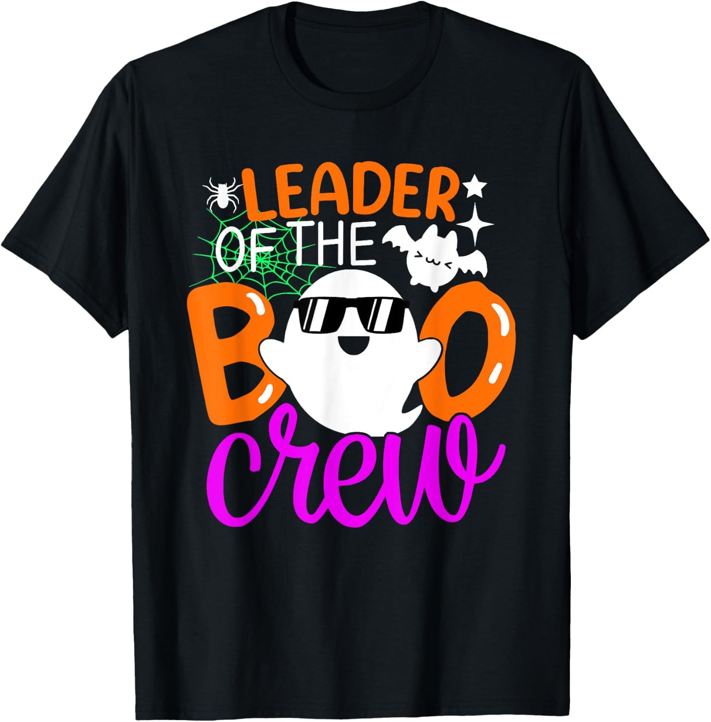 Leader Of The Boo Crew Shirt Funny Halloween Family Matching T-Shirt - T-Shirt | Black