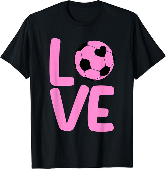Cute Soccer Design Girls Team Sport Soccer Player T-Shirt - T-Shirt | Black