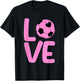 Cute Soccer Design Girls Team Sport Soccer Player T-Shirt - T-Shirt | Black