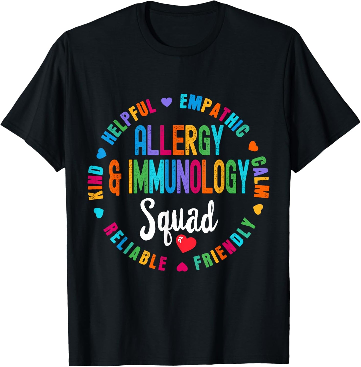 Allergy and Immunology Squad Nurse Team Registered Nursing T-Shirt - T-Shirt | Black