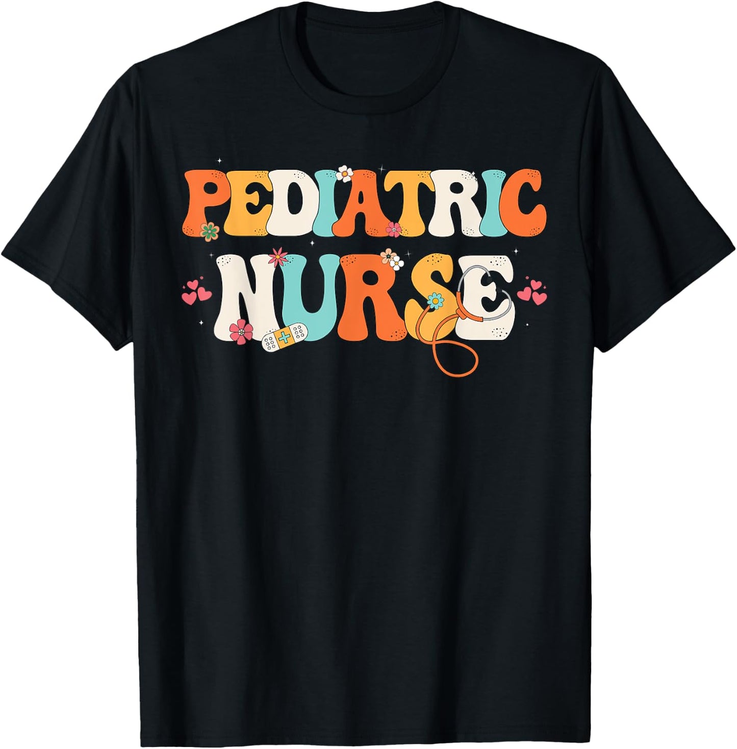Cute Pediatric Nurse Apparel For Peds Nurse, Pediatric Nurse T-Shirt - T-Shirt | Black