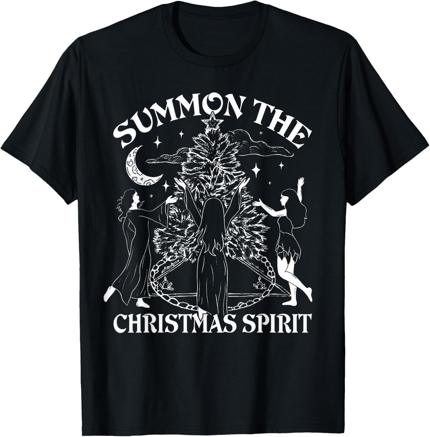 Summon The Christmas Spirit - Spread Holiday Magic T-Shirt - T-Shirt | Black