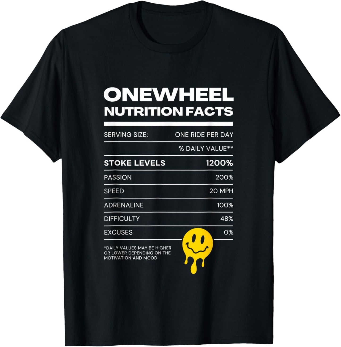 Onewheel Nutritional Value Stoke One Wheel T-Shirt - T-Shirt | Black