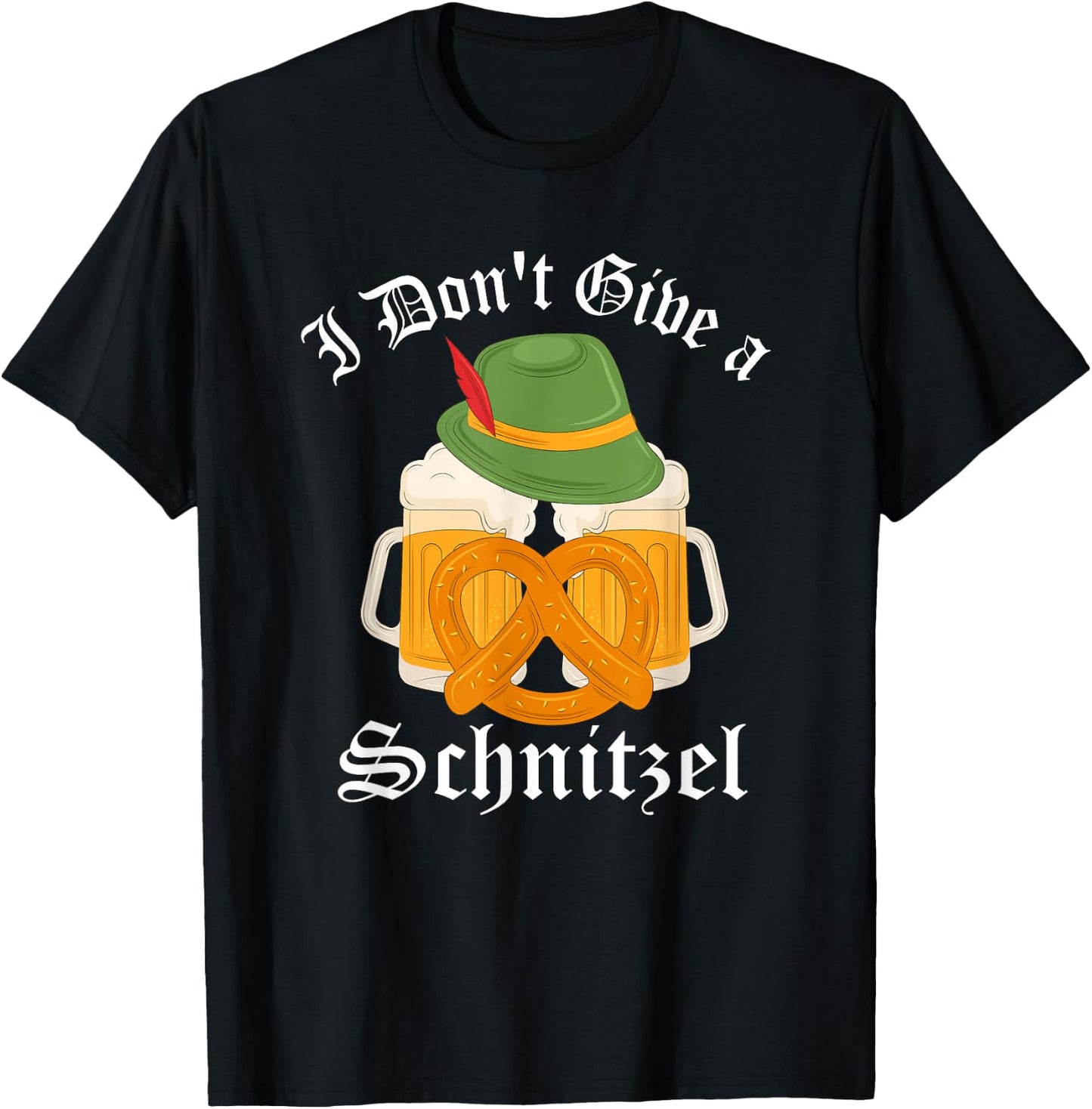 I Don't Give A Schnitzel German Oktoberfest Beer Festival T-Shirt - T-Shirt | Black