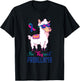 Thyroid Awareness Funny Llama Thyroid Cancer Problem T-Shirt - T-Shirt | Black