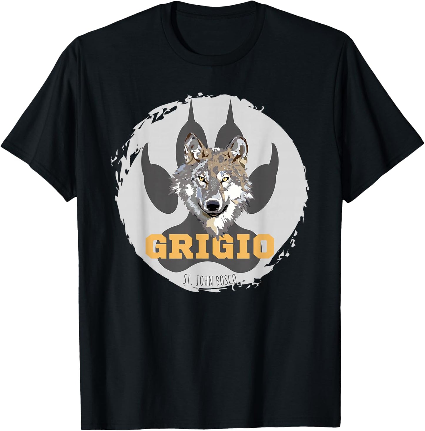 St. John Bosco - Grigio Wolf T-Shirt - T-Shirt | Black