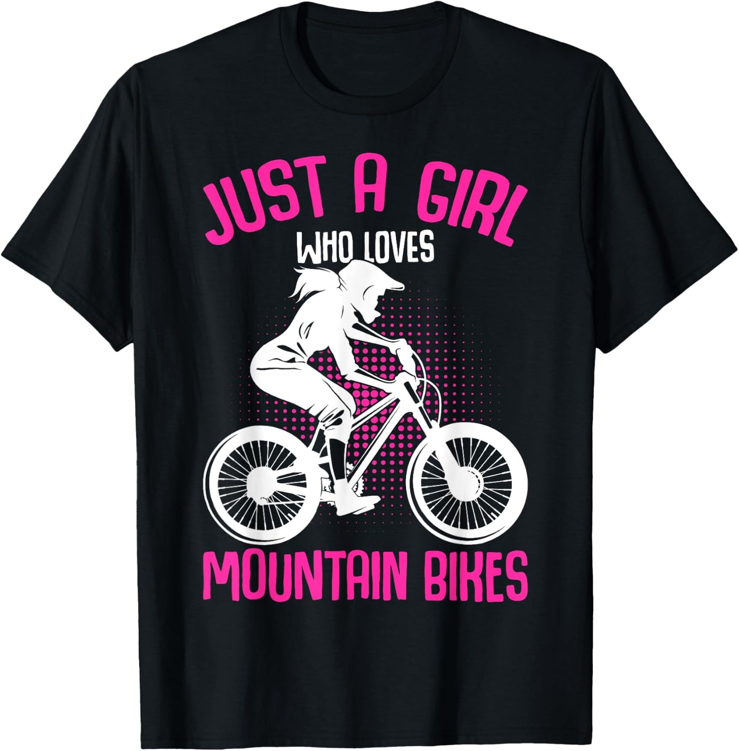 Just A Girl Who Loves Mountain Bike MTB Downhill Biker Kids T-Shirt - T-Shirt | Black