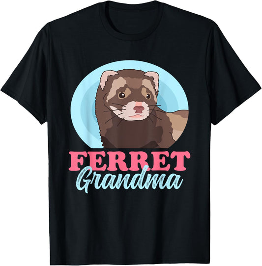 Ferret Grandma | Ferrets Owner Ferret T-Shirt - T-Shirt | Black