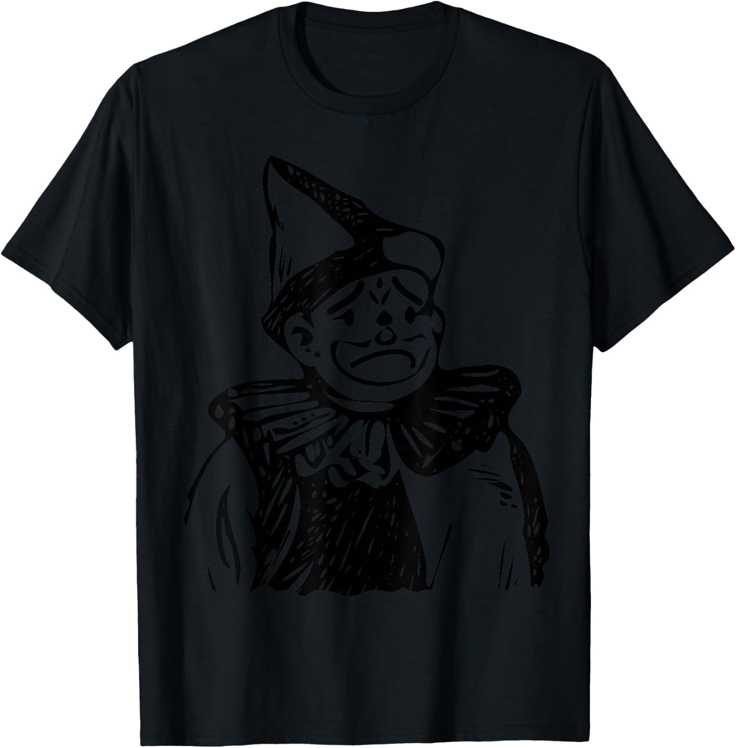 Sad Clown Court Jester T-Shirt - T-Shirt | Black