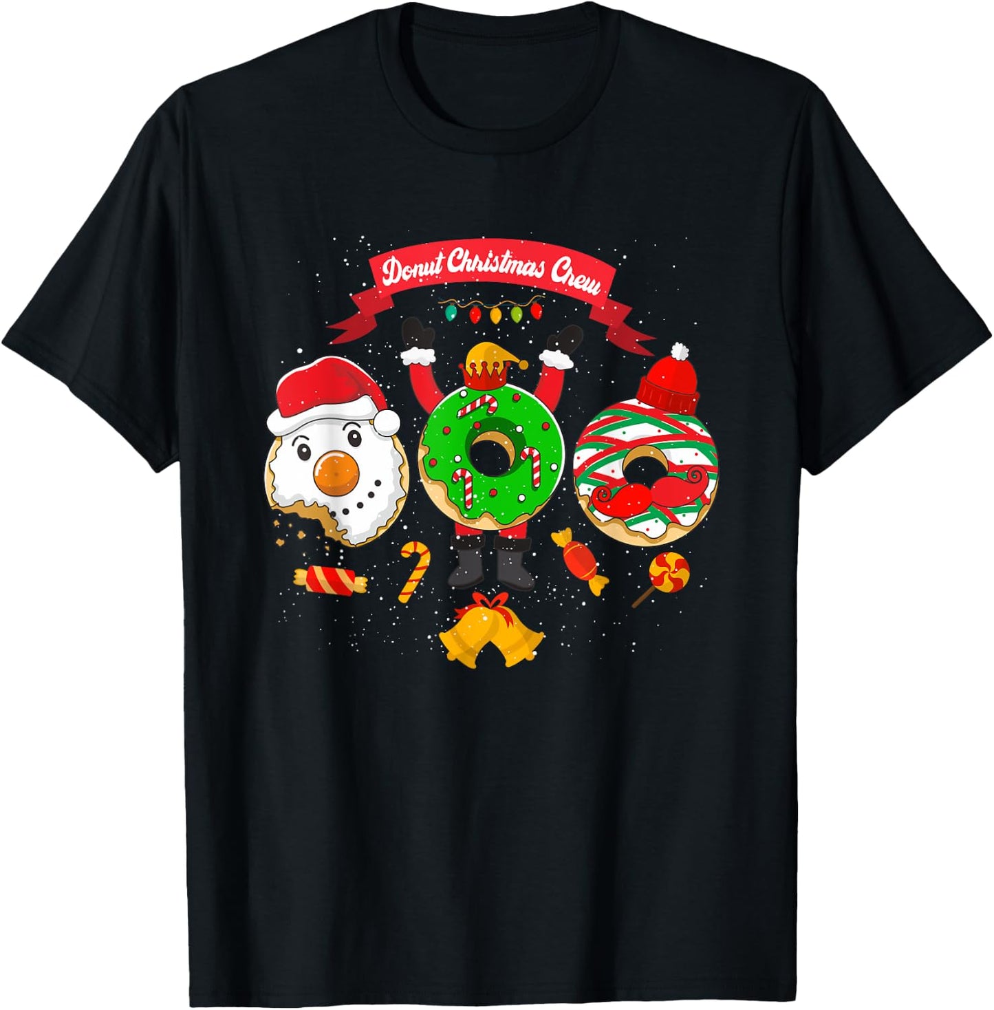 Donut Christmas Squad Pastry Chef Holiday Baking Donuts T-Shirt - T-Shirt | Black