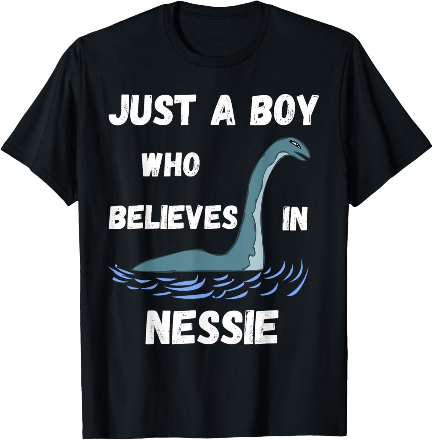 Just A Boy Who Believes In Nessie Loch Ness Boys T-Shirt - T-Shirt | Black