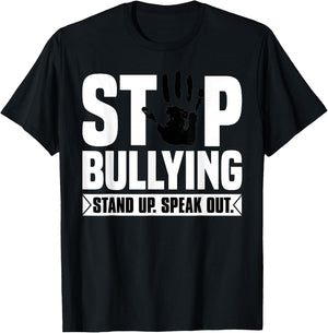 Stop Bullying Shirt Orange Stand Up Speak Out Unity Day T-Shirt - T-Shirt | Black