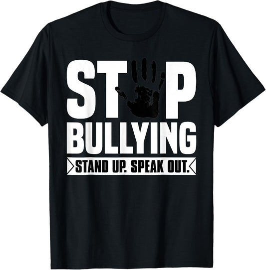 Stop Bullying Shirt Orange Stand Up Speak Out Unity Day T-Shirt - T-Shirt | Black